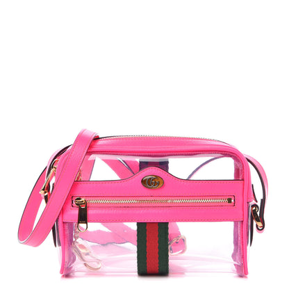 Gucci Vinyl Web Mini Ophidia Transparent Shoulder Bag Fluorescent Fuchsia 1 of 9