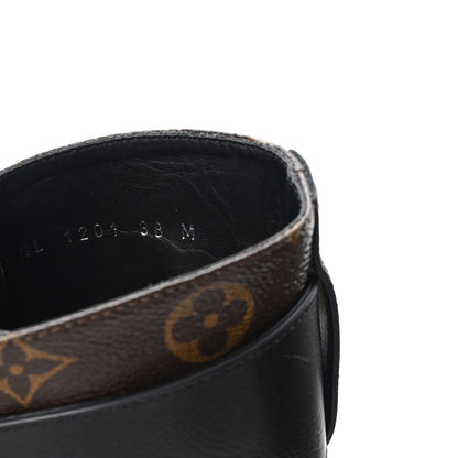 Louis Vuitton Calfskin Monogram Wonderland Flat Ranger Boots 38 Black 9 of 10