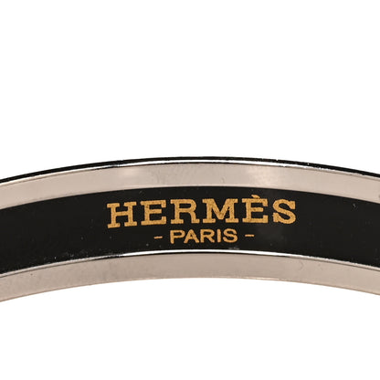Hermes Enamel Printed Narrow Sellier Bracelet 65 White 5 of 5