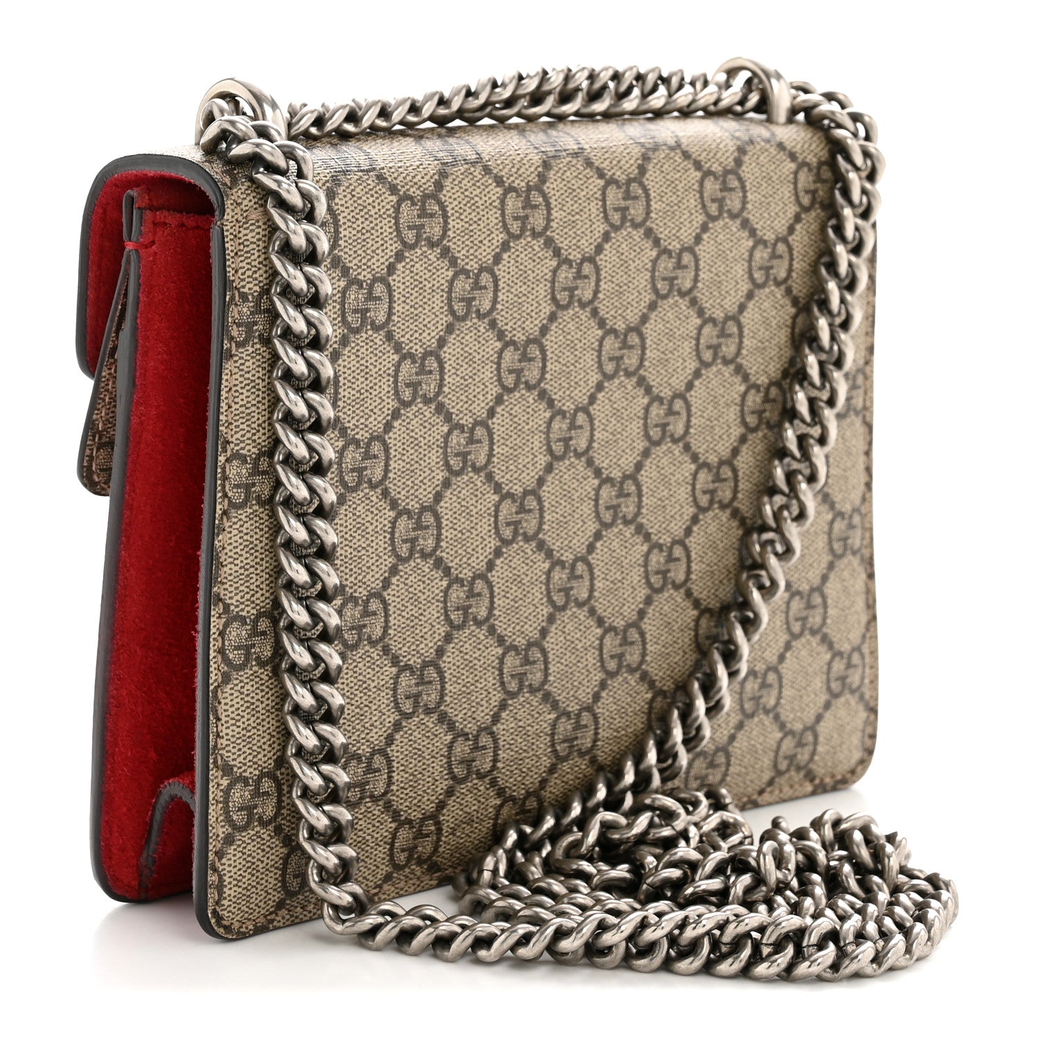 Gucci GG Supreme Monogram Mini Dionysus Shoulder Bag Hibiscus Red 3 of 12
