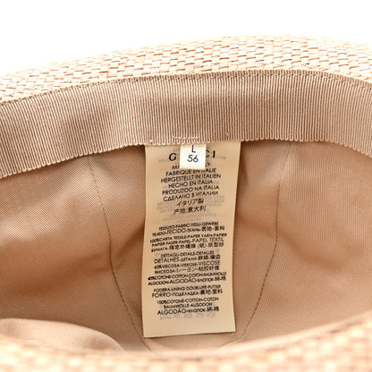 Gucci Straw Grosgrain Wide Brim Hat L Black 9 of 11