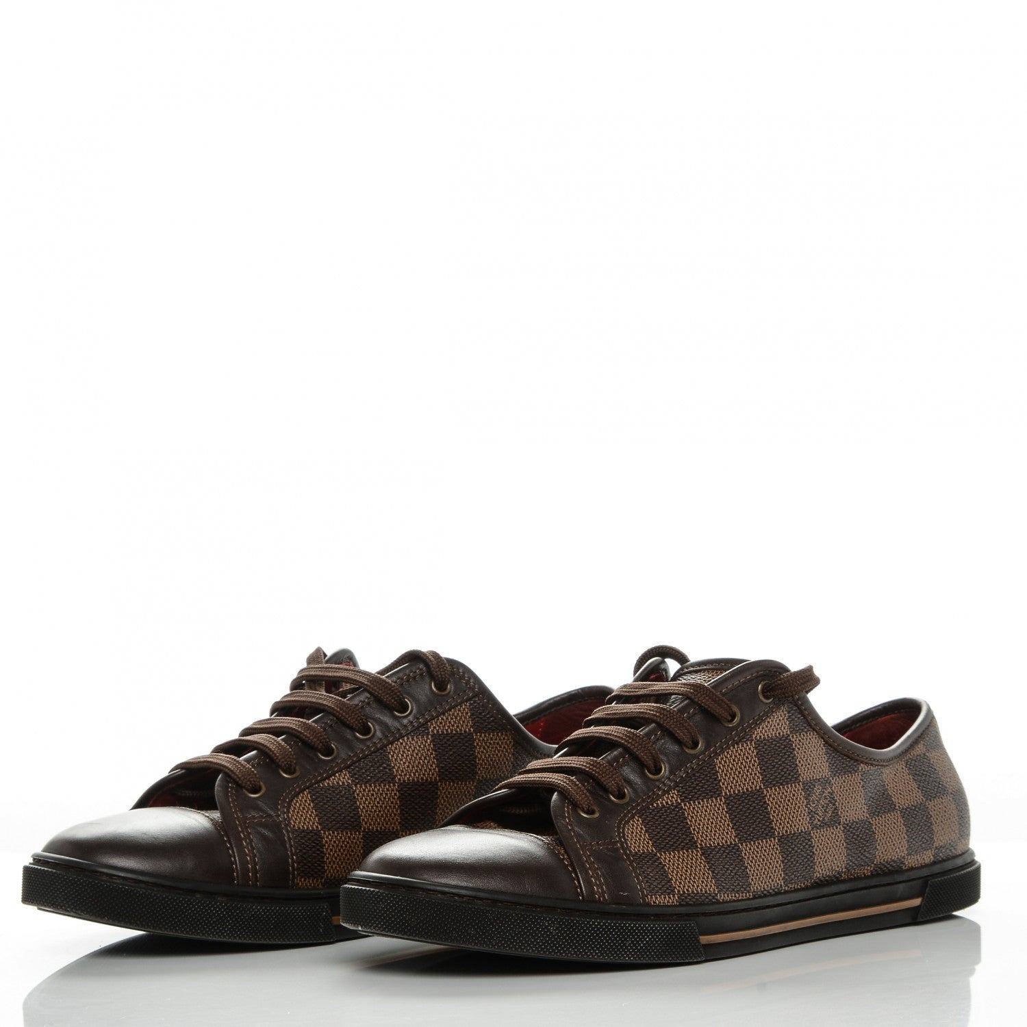 Louis Vuitton Calfskin Damier Ebene Punchy Sneakers 38 3 of 9