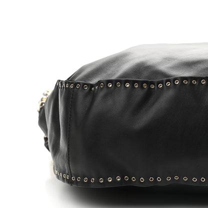 Jimmy Choo Smooth Calfskin Star Studded Hobo Bag Black 8 of 10