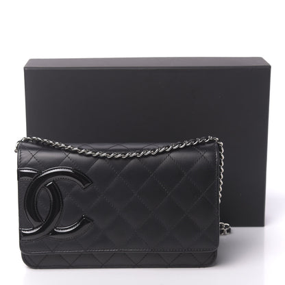 Chanel Calfskin Quilted Cambon Wallet On Chain WOC Black 23 of 23