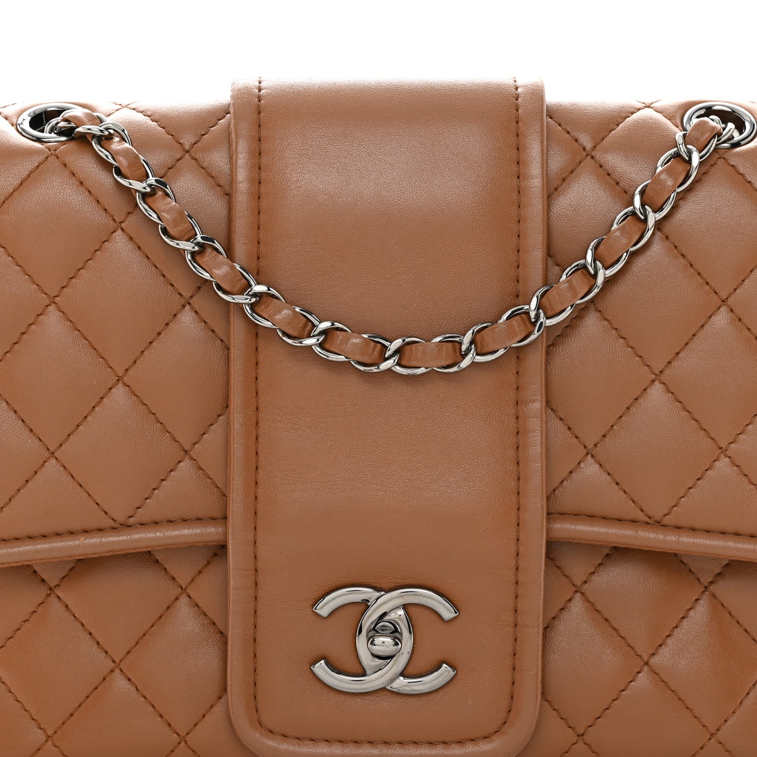 Chanel Lambskin Quilted Elementary Chic Flap Brown 8 of 10