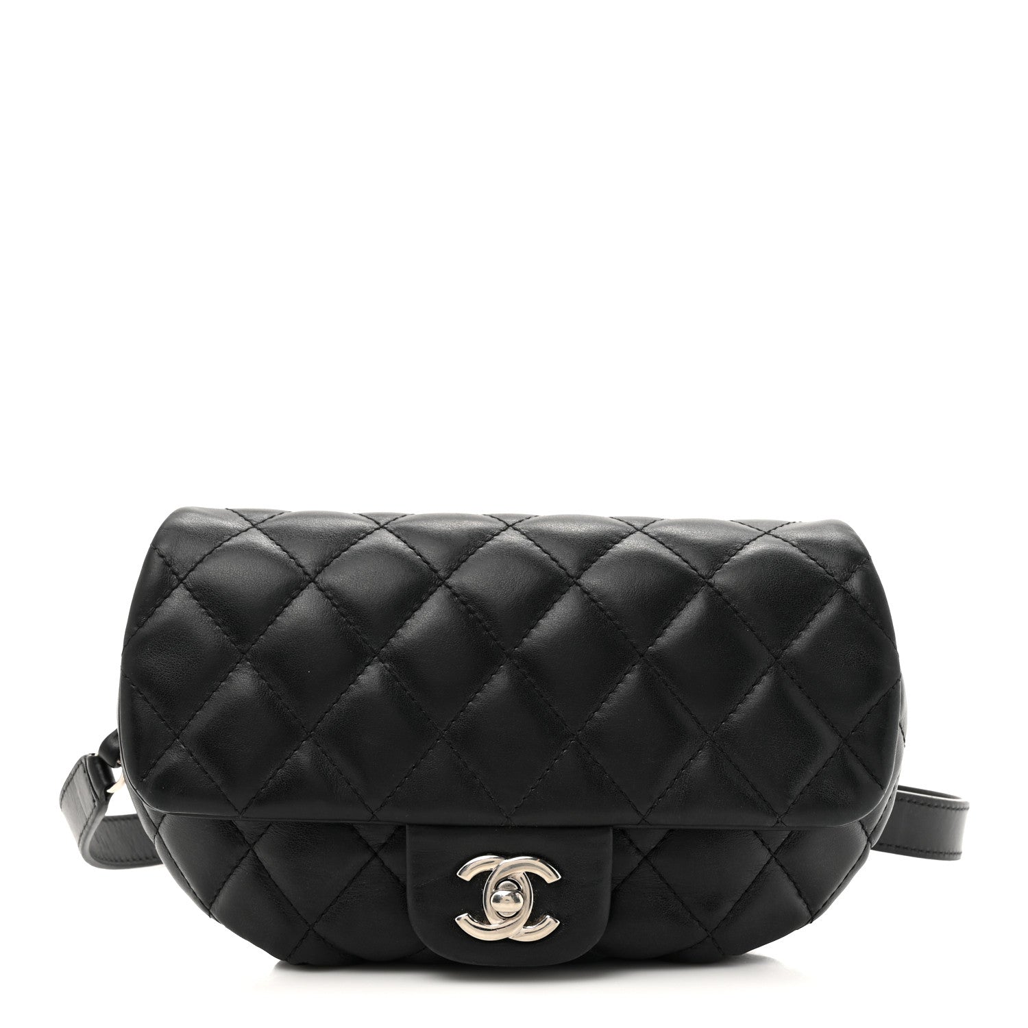 Chanel Calfskin Quilted CC Uniform Flap Belt Bag Black 1 of 17