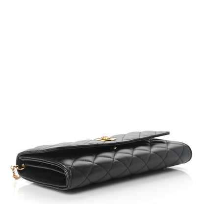 Versace Lambskin Quilted Medusa Wallet On Chain Crossbody Black 4 of 11