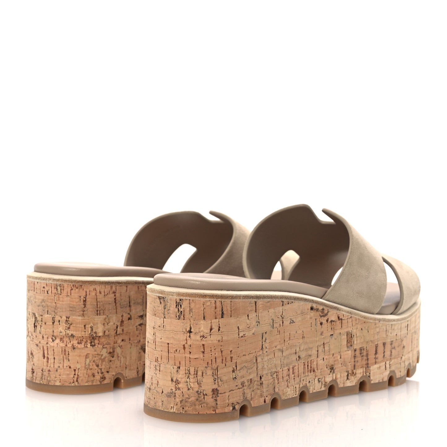 Suede Goatskin Cork Eze 30 Sandals 38 Beige Argile