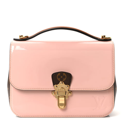 Patent Calfskin Monogram Cherrywood BB Rose Ballerine