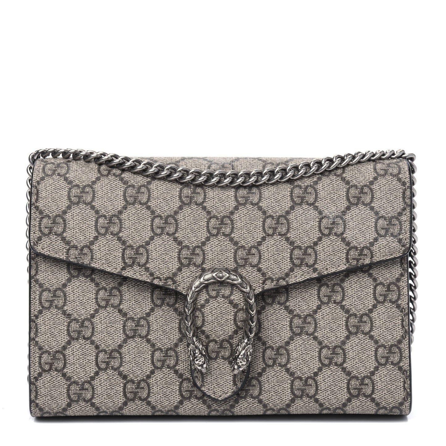 GG Supreme Monogram Mini Dionysus Chain Wallet Beige Black