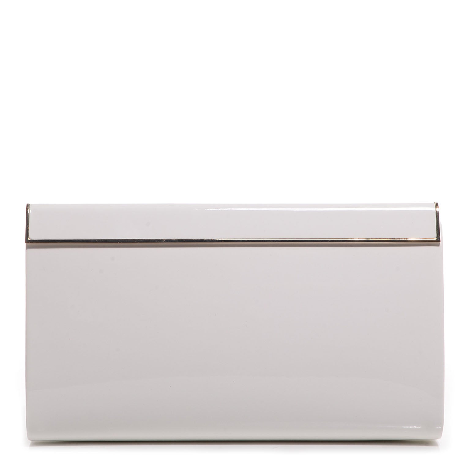 Jimmy Choo Patent Cayla Clutch White 1 of 9