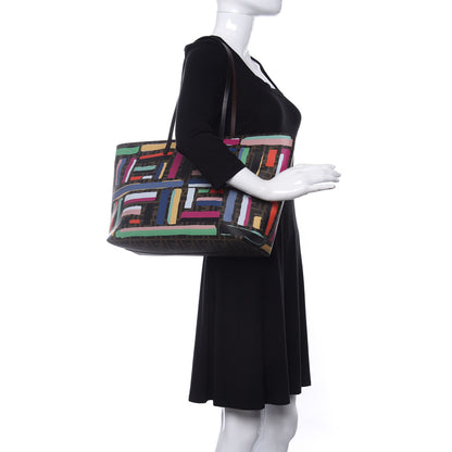Fendi Zucca Spalmati Chalks Medium Roll Tote Tobacco Multicolor 2 of 9