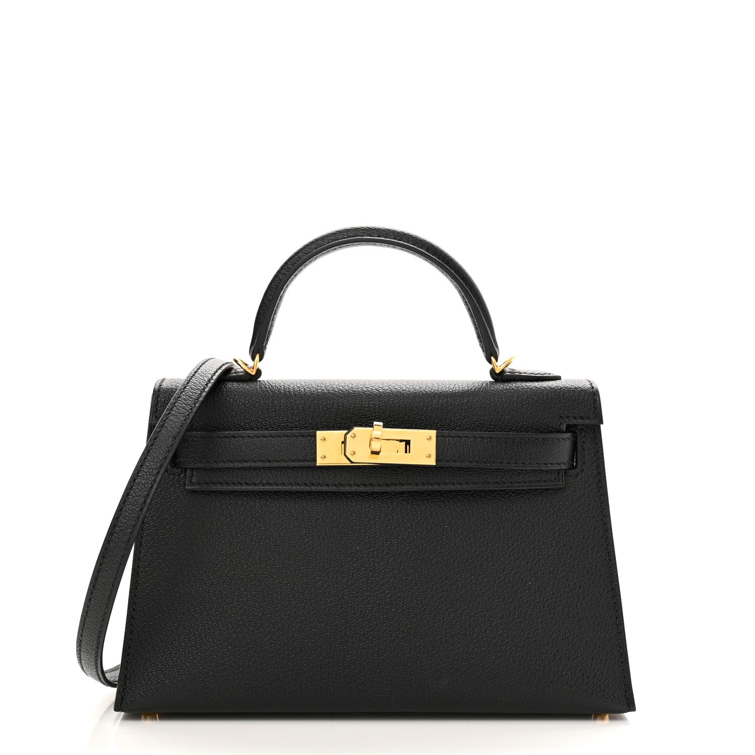 Hermes Chevre Chandra Mini Kelly Sellier 20 Black 1 of 13