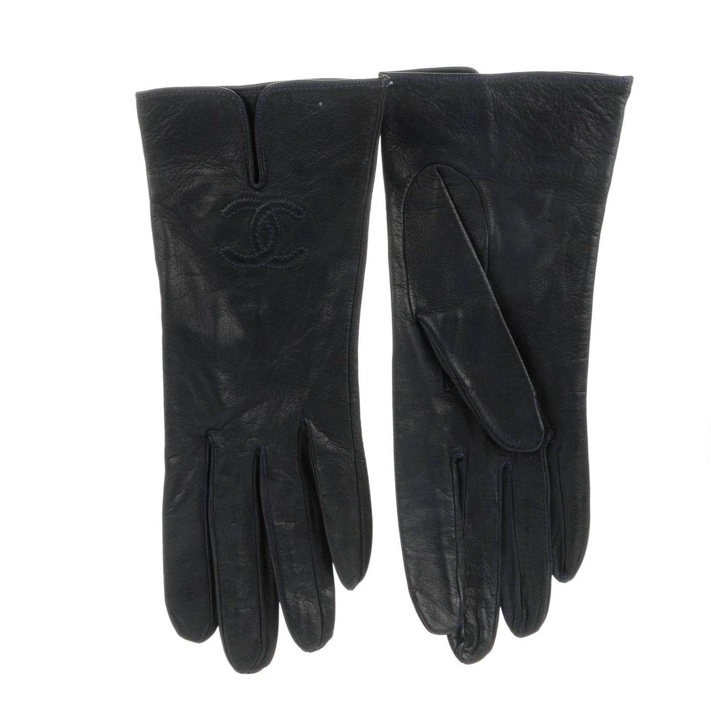 Goatskin CC Gloves 7.5 Navy Blue
