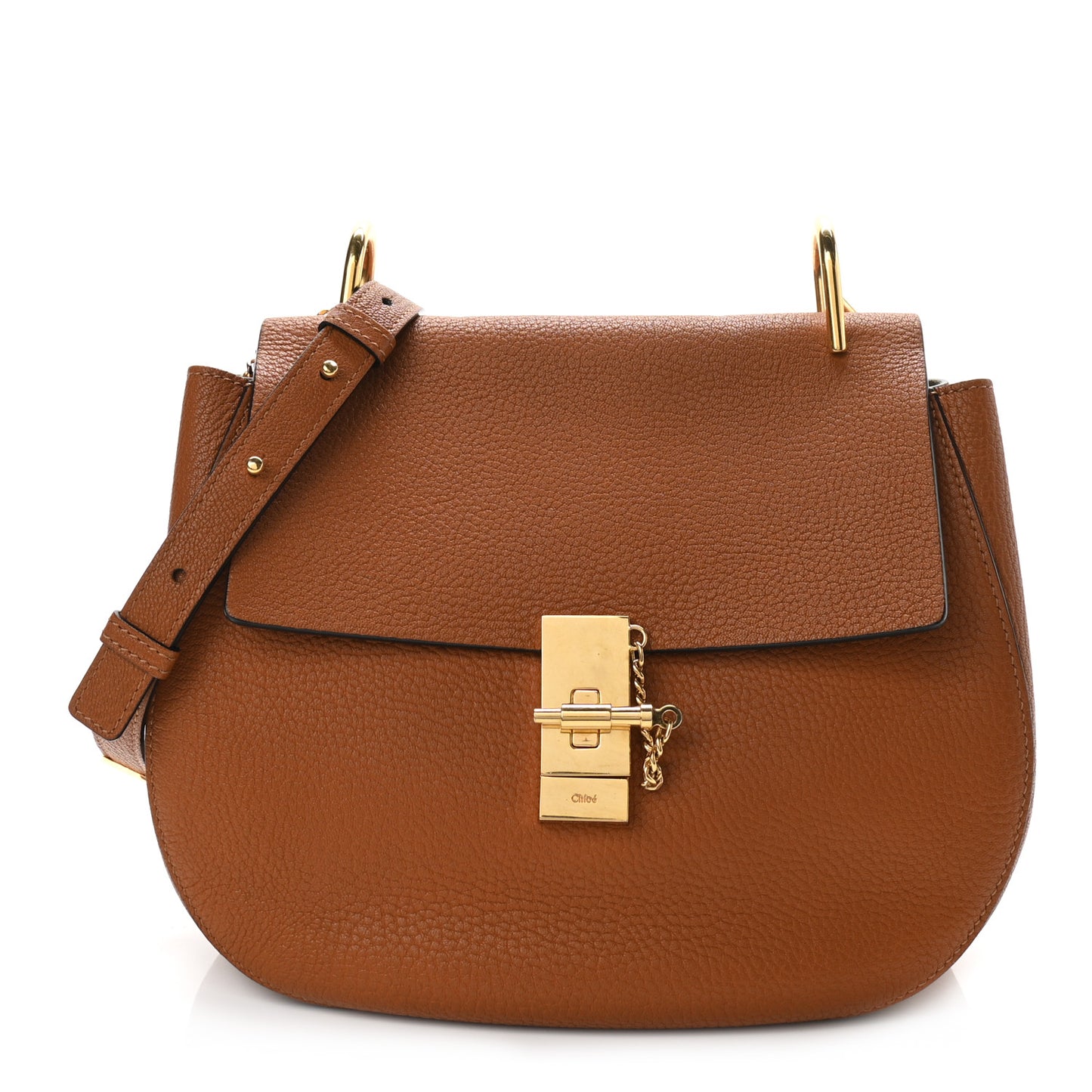 Grained Lambskin Drew Shoulder Bag Caramel