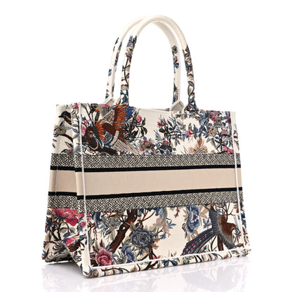 Christian Dior Canvas Embroidered Medium Jardin D'Hiver Book Tote Latte Multicolor 3 of 9