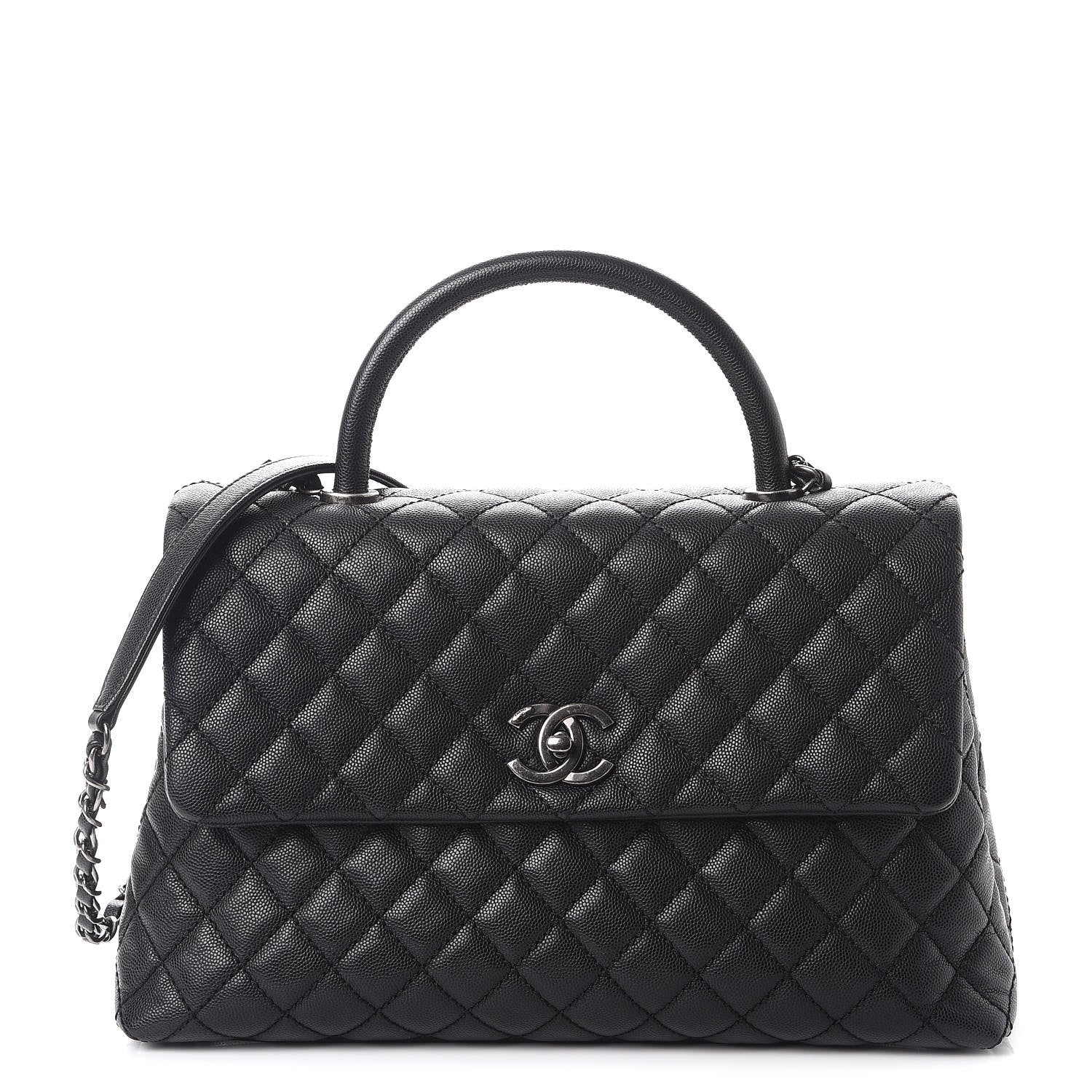 Chanel Caviar Quilted Medium Coco Handle Flap Black 1 of 8