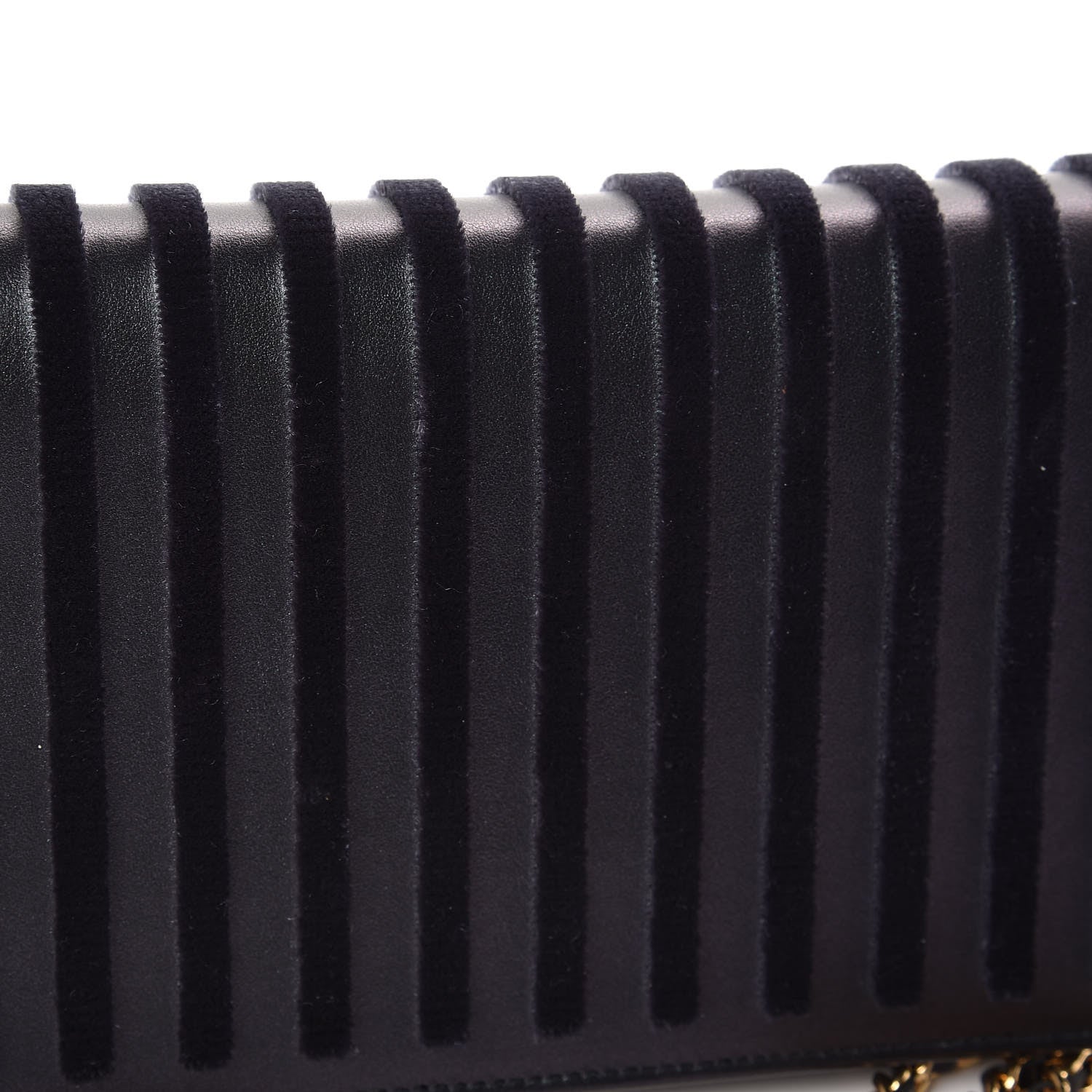Chanel Iridescent Calfskin Velvet Stripe Wallet On Chain WOC Purple 11 of 12