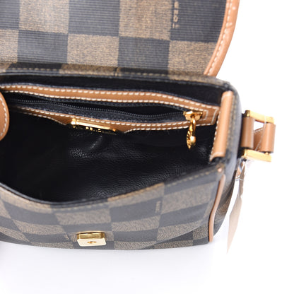 Fendi Coated Canvas Checkered Crossbody Bag Tobacco Tan 4 of 7