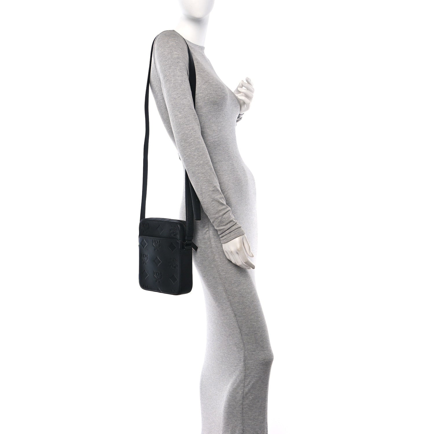 MCM Nappa Maxi Monogram Mini Klassik Crossbody Black 2 of 10