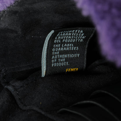 Fendi Shearling Nappa Mini Be Baguette Shoulder Bag Purple Black 7 of 10