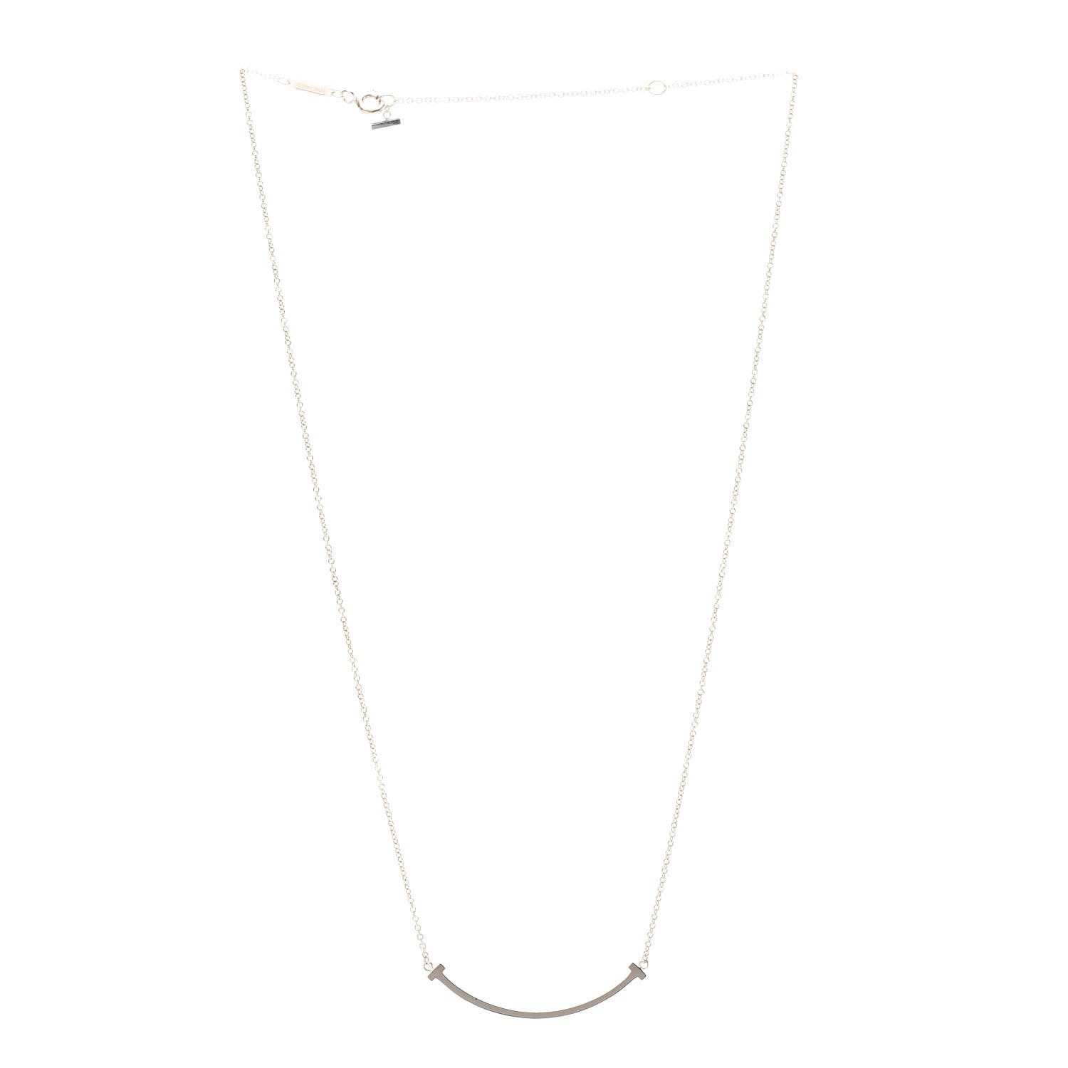 Tiffany 18K Rose Gold Small T Smile Pendant Necklace 3 of 7