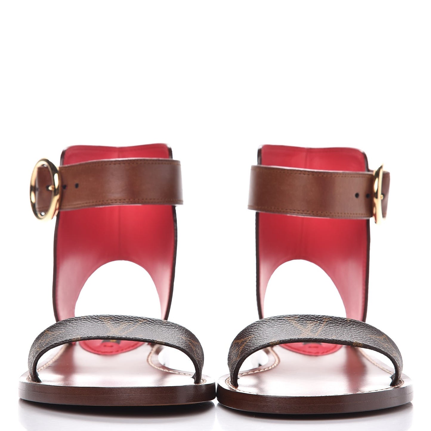 Calfskin Monogram Ocean Drive Flat Sandals 36 Cognac