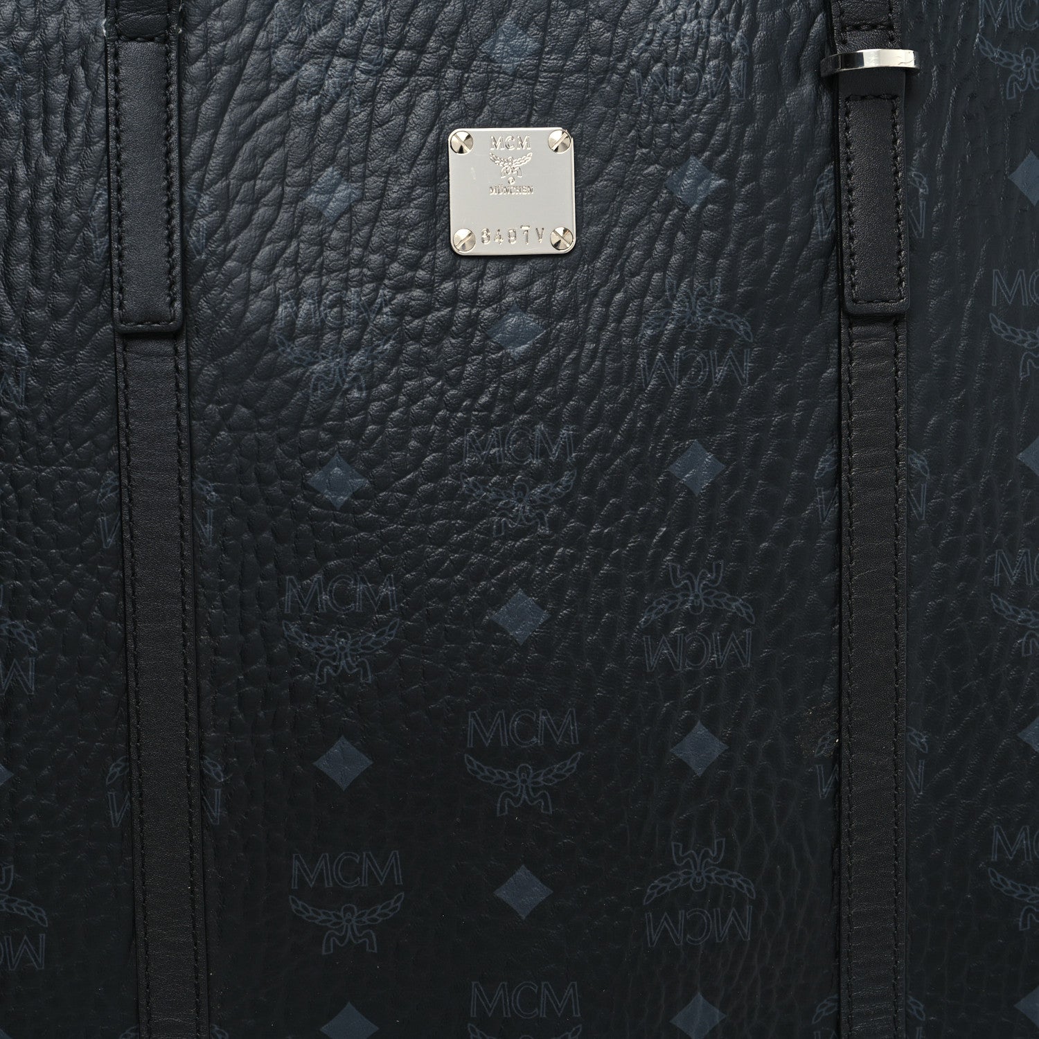 MCM Visetos Toni Shopper Tote Black 7 of 17