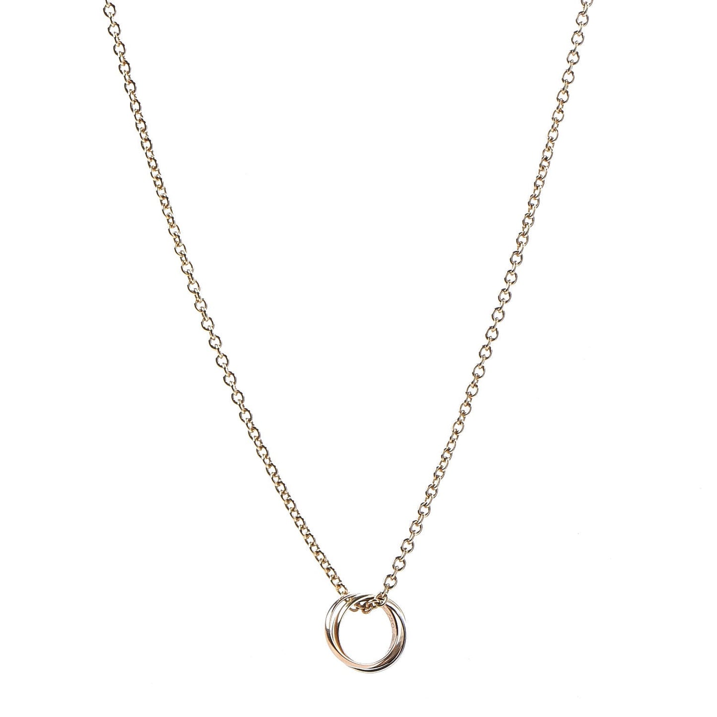 18K Pink Yellow White Gold Trinity Pendant Necklace