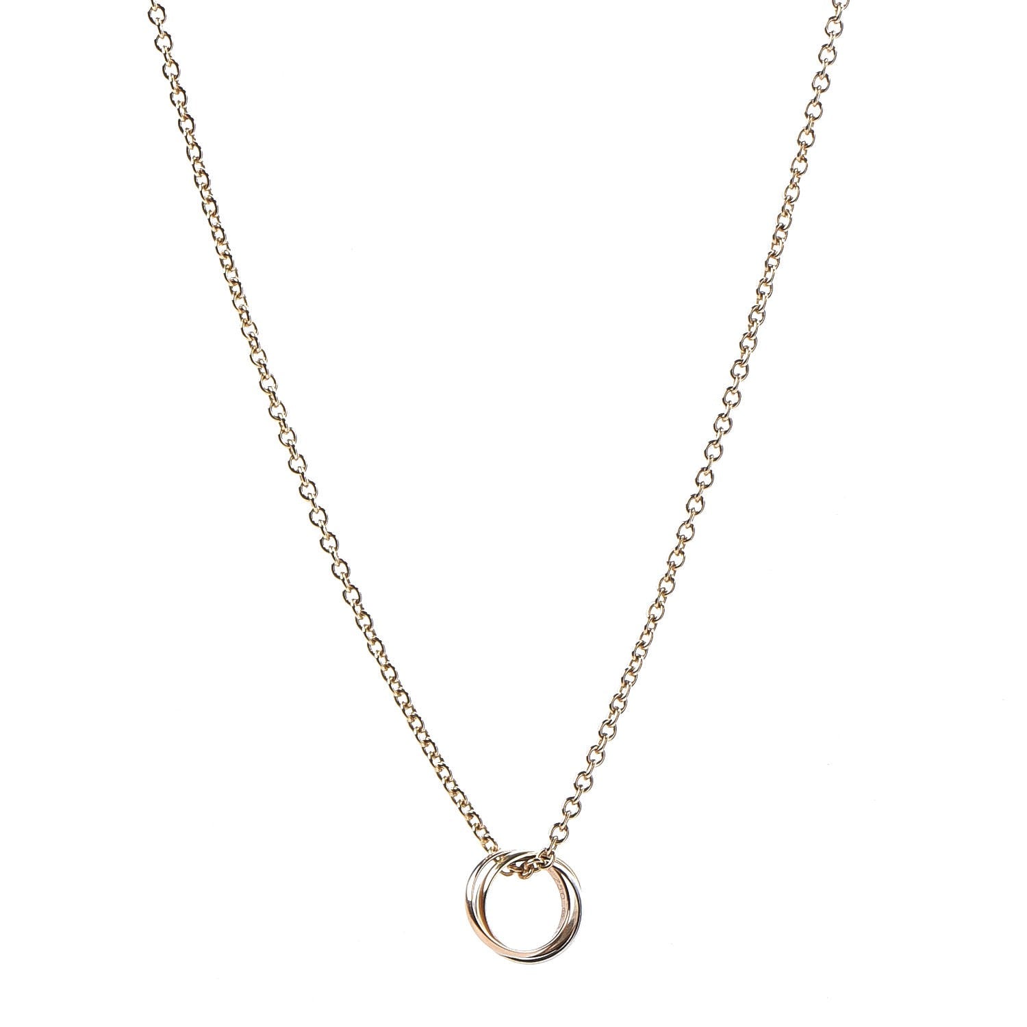 Cartier 18K Pink Yellow White Gold Trinity Pendant Necklace 1 of 9