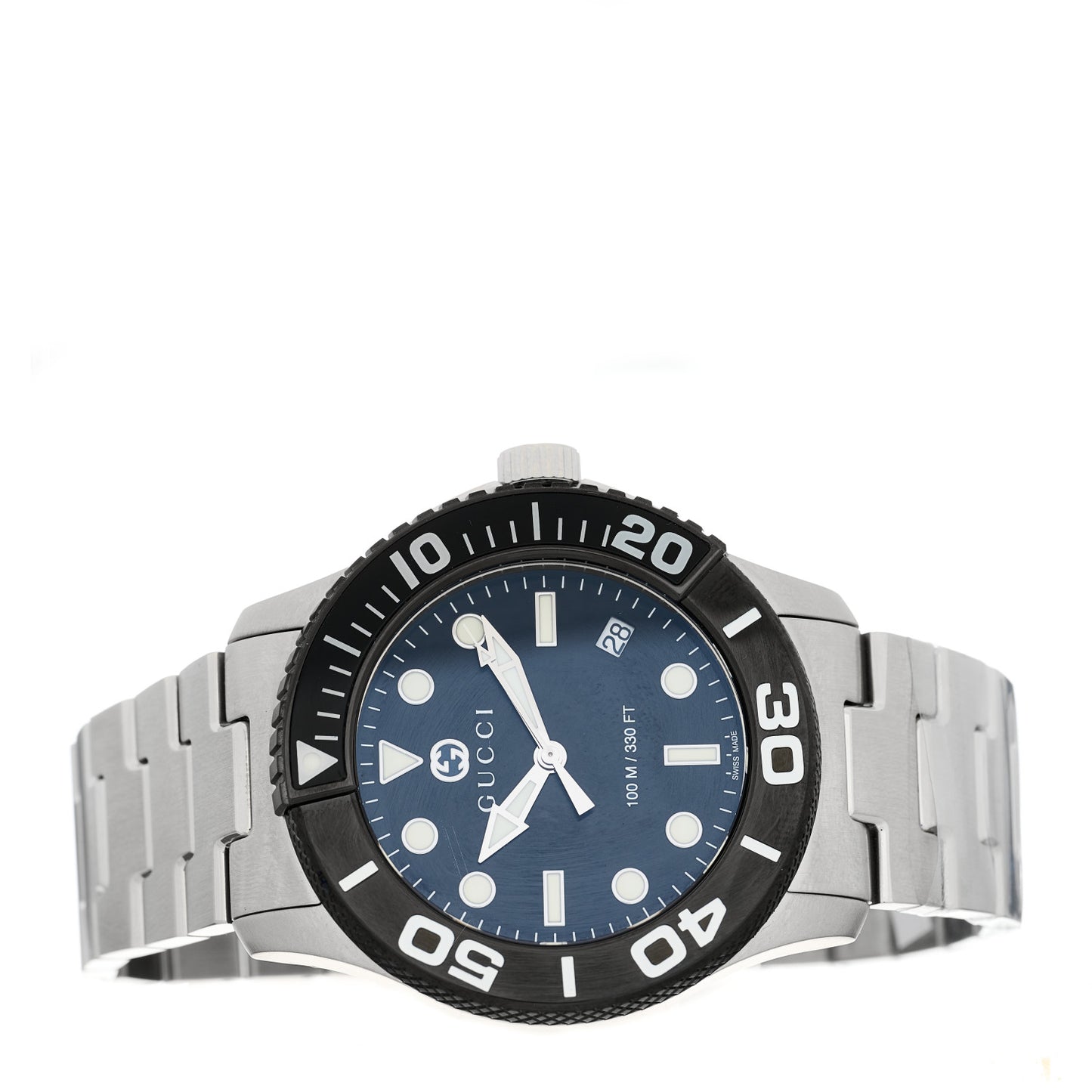 Stainless Steel Ceramic 45mm Dive Quartz Watch Black