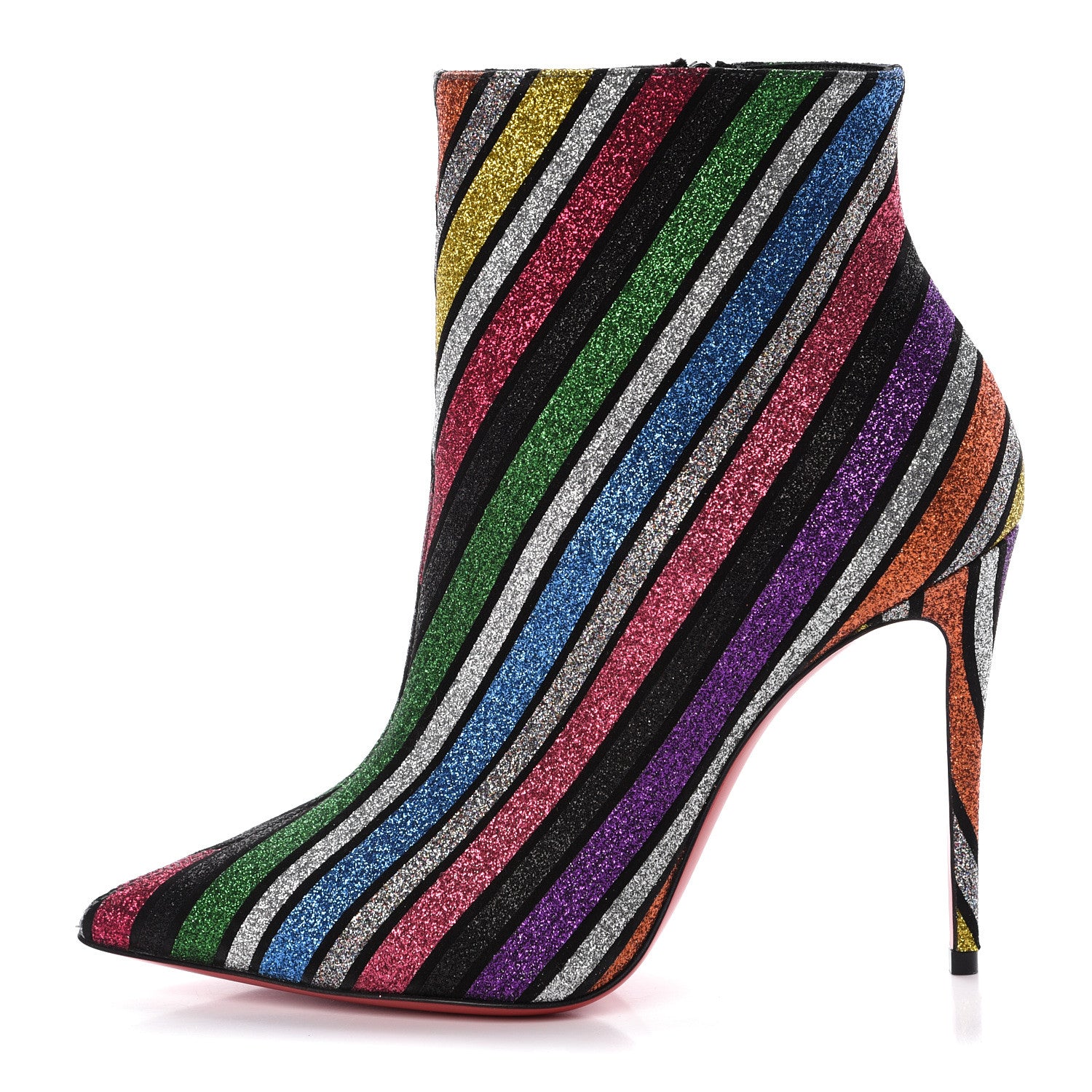 Christian Louboutin Suede Stripyglitter So Kate Booty 100 Ankle Boots 36 Multi 1 of 10