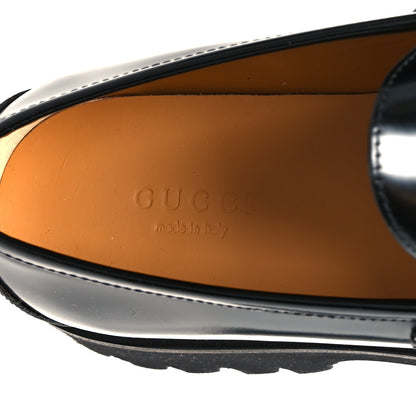 Gucci Cordovan Lux Womens Horsebit 45mm Platform Loafers 38 Black 7 of 10
