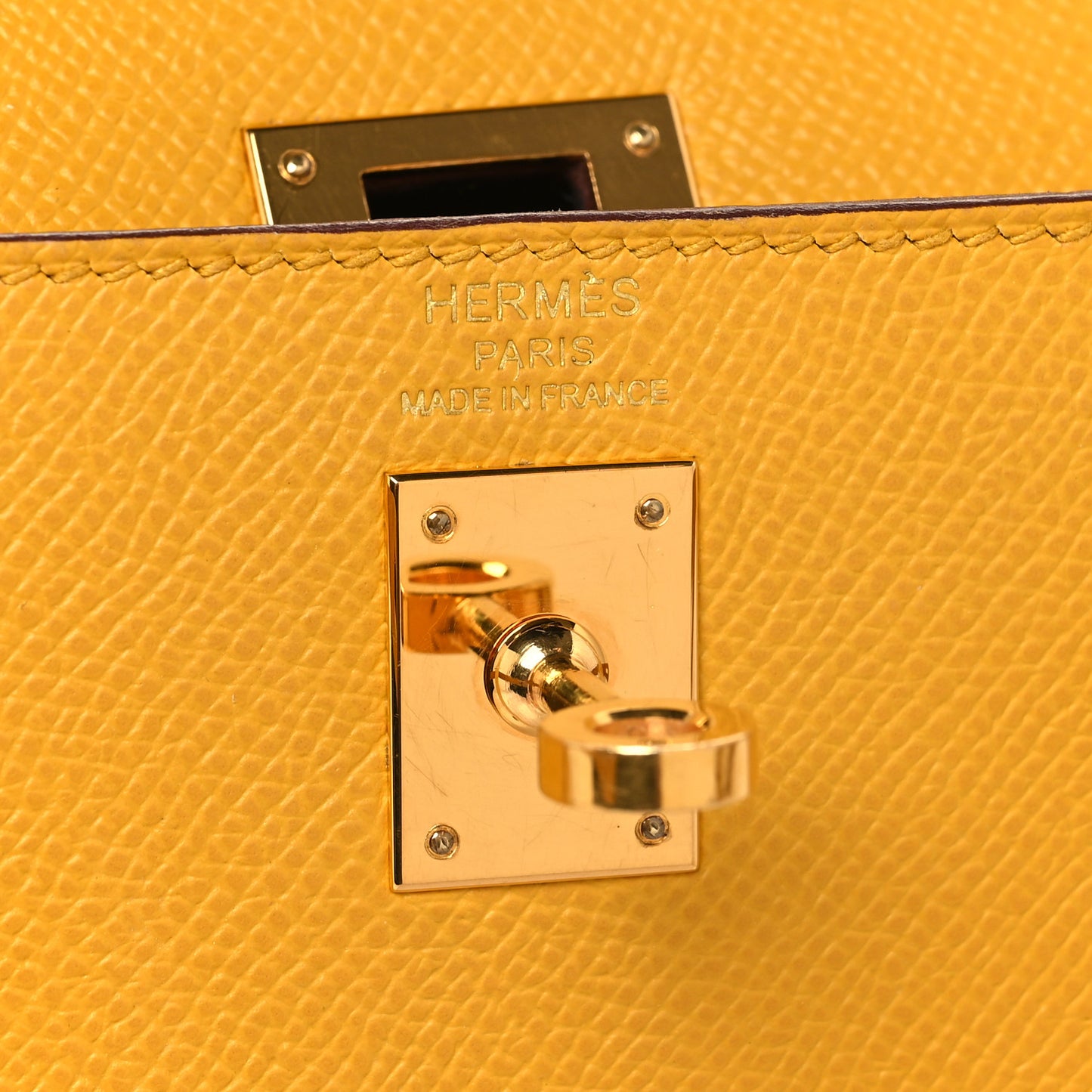 Epsom Kelly Sellier 25 Jaune Ambre