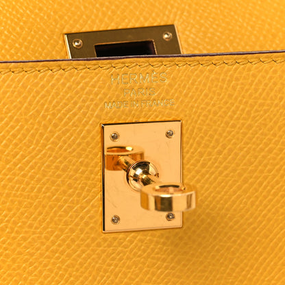Hermes Epsom Kelly Sellier 25 Jaune Ambre 5 of 13