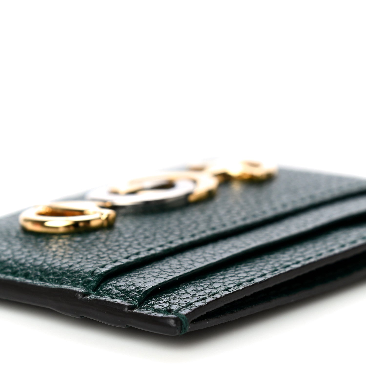 Gucci Grainy Calfskin Zumi Card Holder Vintage Green 10 of 12