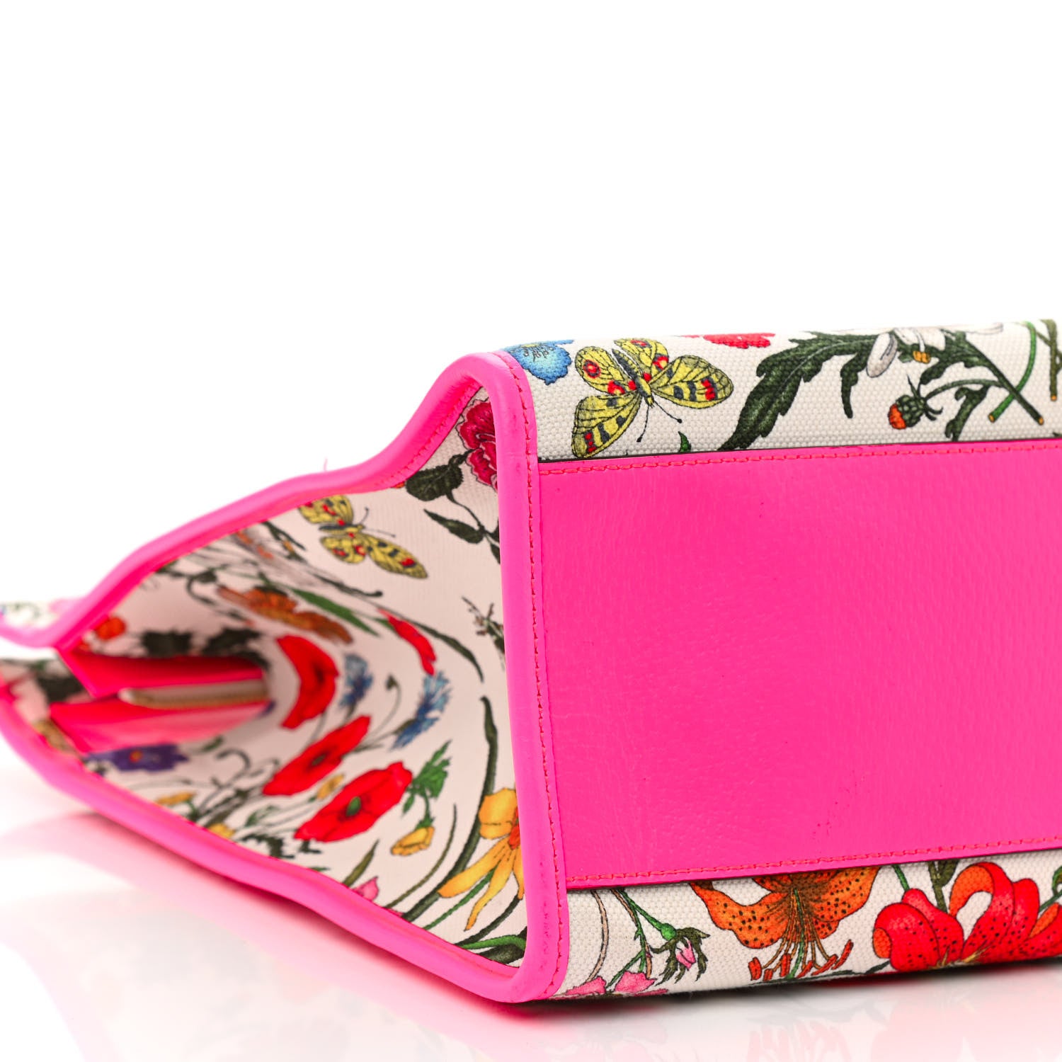 Gucci Canvas Large Flora Tote Pink Multicolor Fuchsia 9 of 10