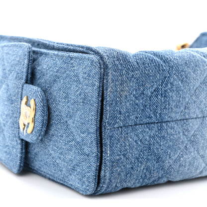 Chanel Washed Denim Quilted Mini Chanel 25 Handbag Blue 9 of 10