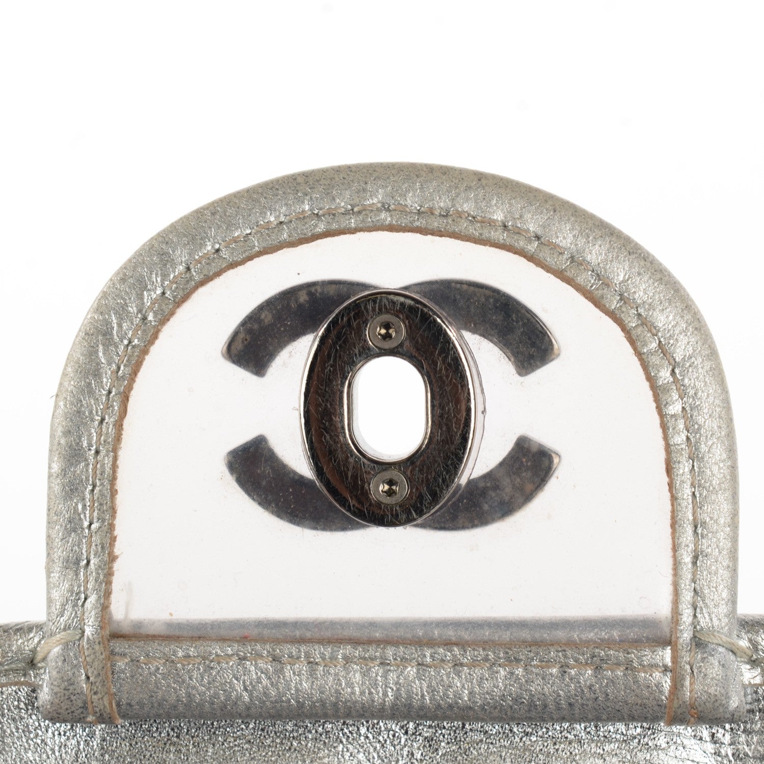 Chanel Vinyl Large Ice Cube Flap Silver 8 of 8