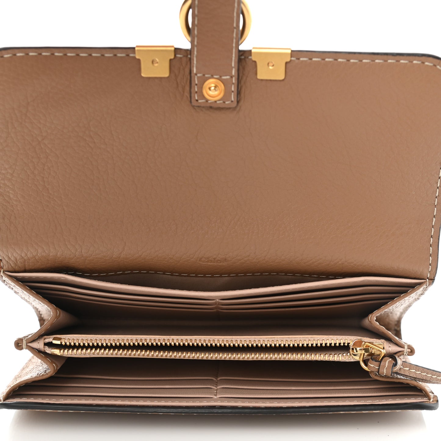 Calfskin Marcie Continental Flap Wallet Nut