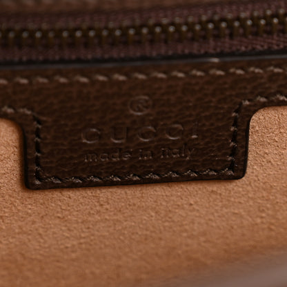 Gucci GG Supreme Monogram Textured Dollar Calfskin Web Small Ophidia Padlock Top Handle Bag Beige Ebony New Acero 6 of 10