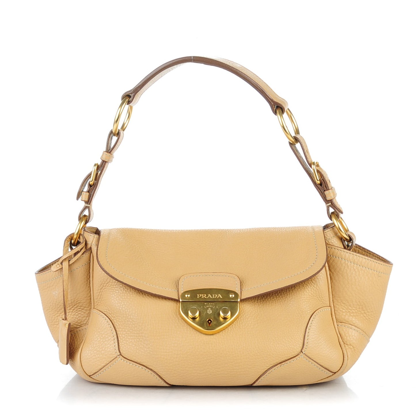 Vitello Daino Shoulder Bag Sabbia