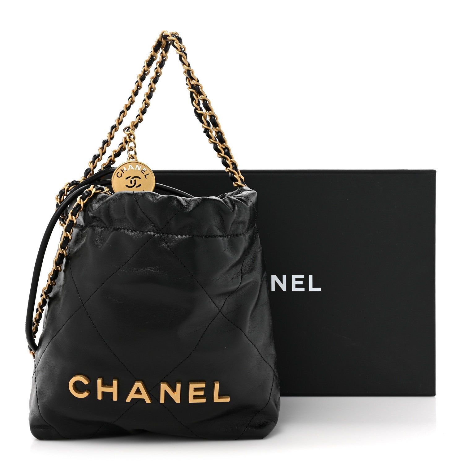 Chanel Shiny Calfskin Quilted Mini Chanel 22 Black 11 of 11