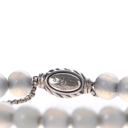 David Yurman Sterling Silver Chalcedony 8mm Spiritual Beads Adjustable Bracelet 5 of 5