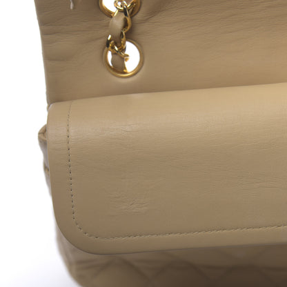 Chanel Lambskin Quilted Medium Double Flap Beige 17 of 18