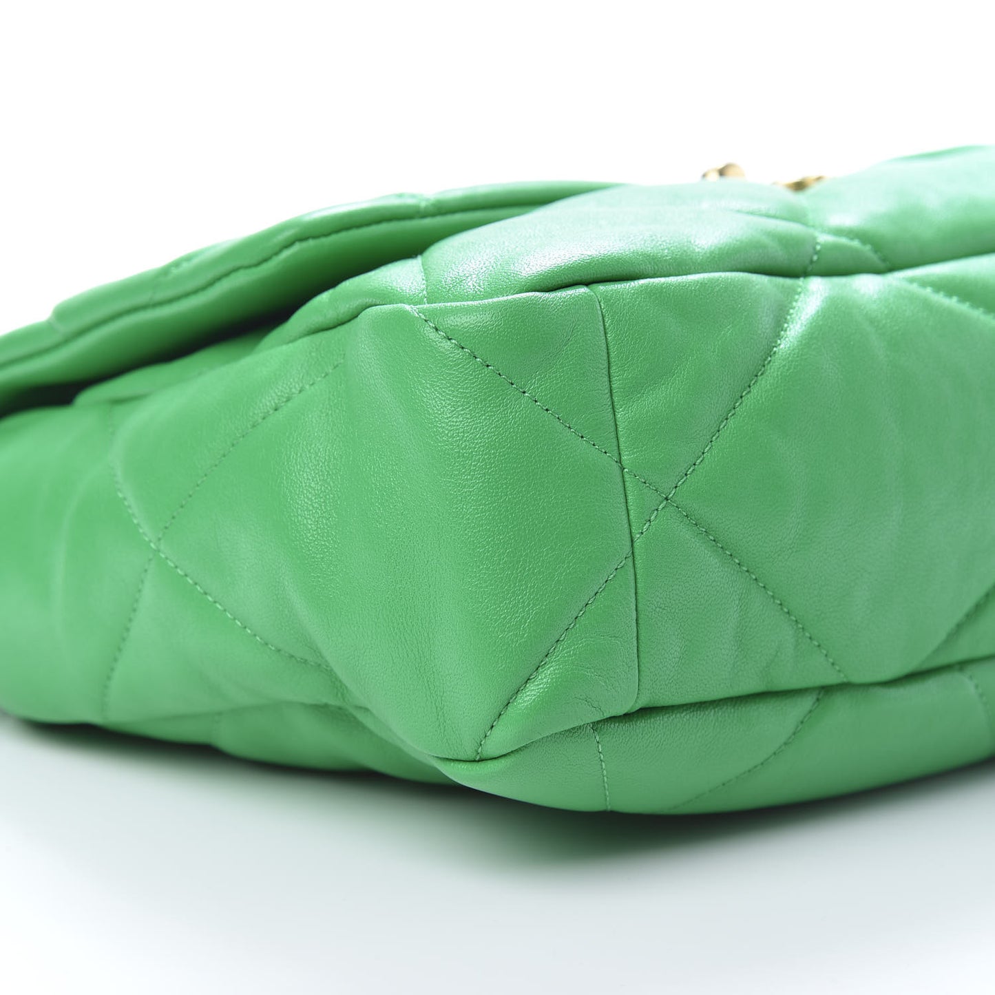 Lambskin Quilted Large 19 Flap Green