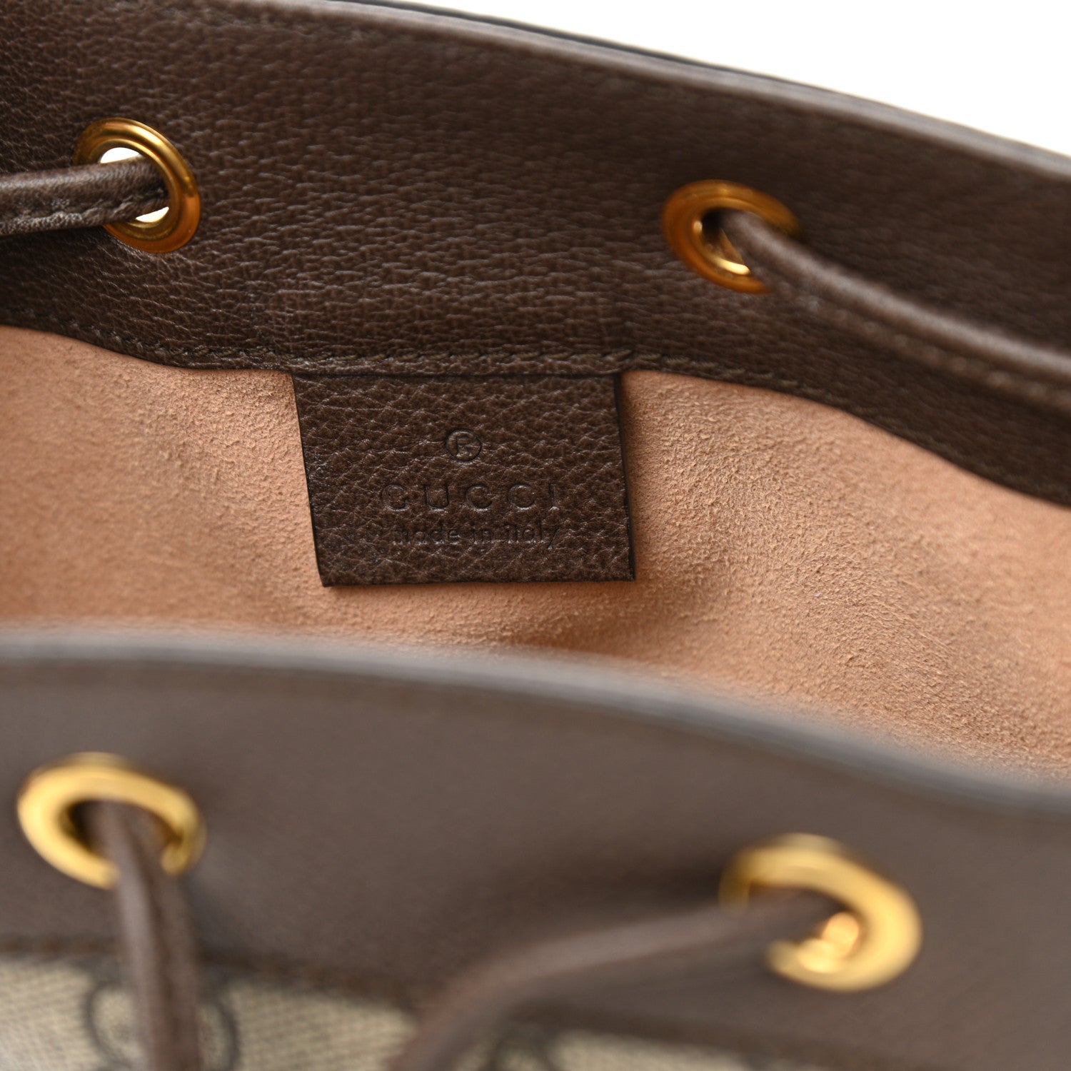 Gucci GG Supreme Monogram Web Mini Ophidia Bucket Bag Brown 6 of 11