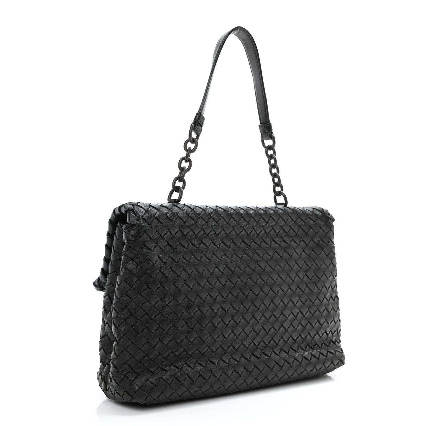 Nappa Intrecciato Olimpia Shoulder Bag Nero Black