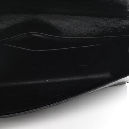 Saint Laurent Textured Patent Monogram Large Belle De Jour Clutch Black 7 of 9