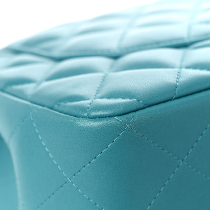 Chanel Lambskin Quilted Jumbo Double Flap Turquoise 10 of 10